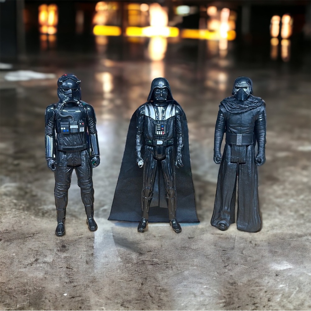 Hasbro Star Wars Darth Vader-Kylo Ren-Tie Fighter Pilot 12" Loose Action Figures